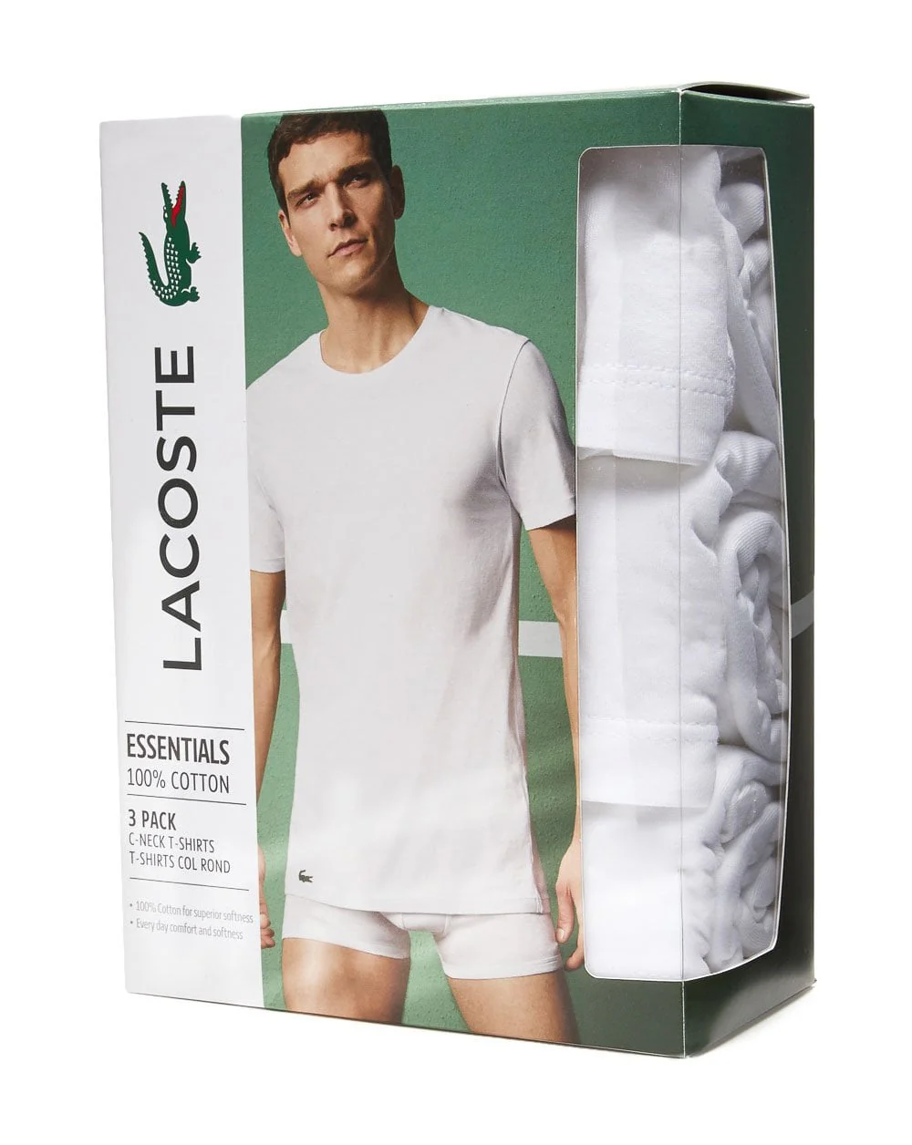 Lacoste Triple Pack Label T-shirt White/White - Image 3