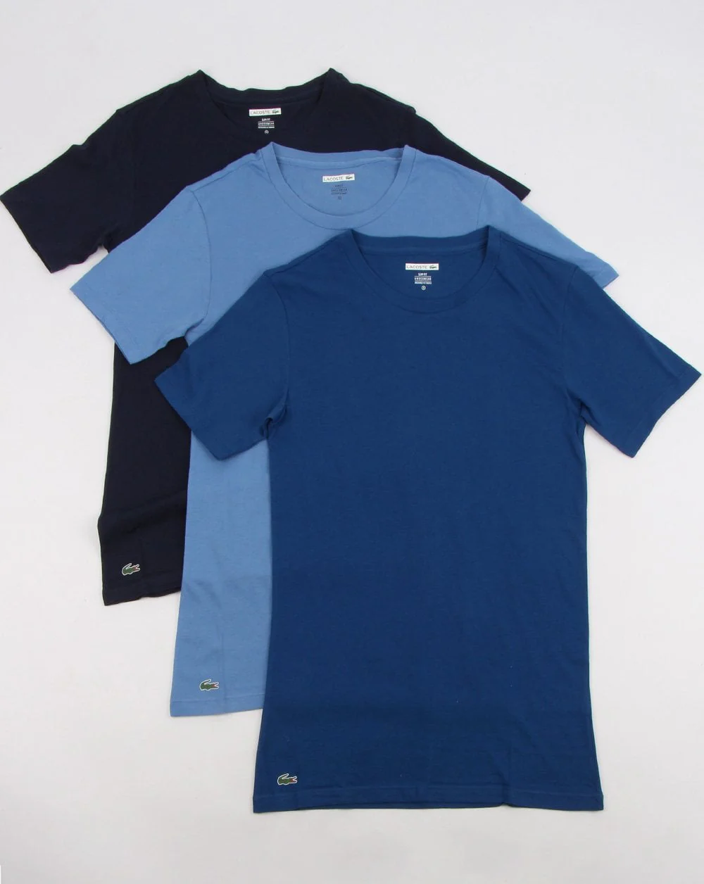 Lacoste Triple Pack Slim Fit Crew Tees Navy/blue - Image 2
