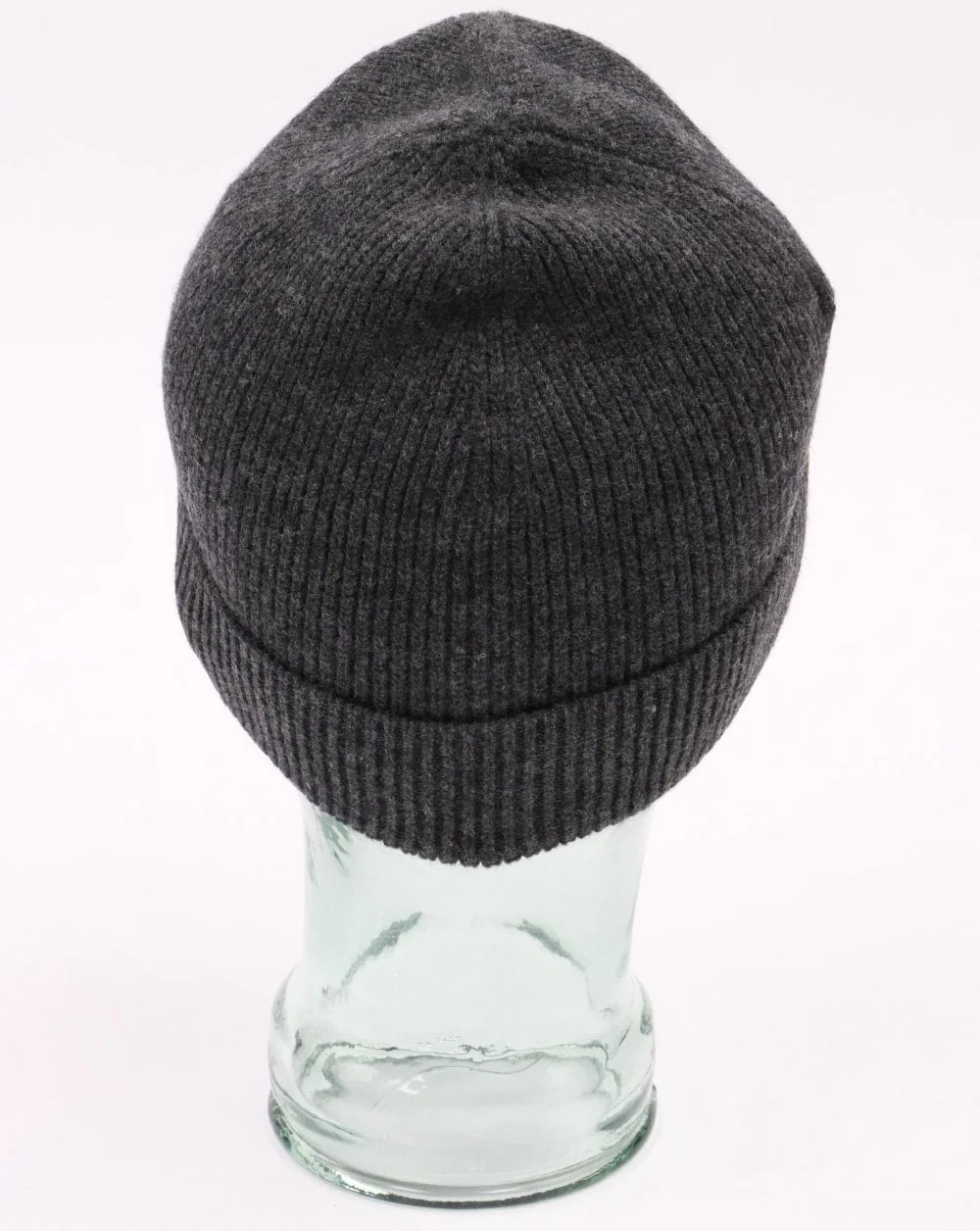 Lacoste Turn Up Ribbed Wool Beanie Dark Grey - Image 3