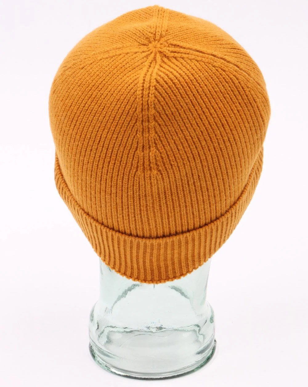 Lacoste Turn Up Ribbed Wool Beanie Mustard - Image 3