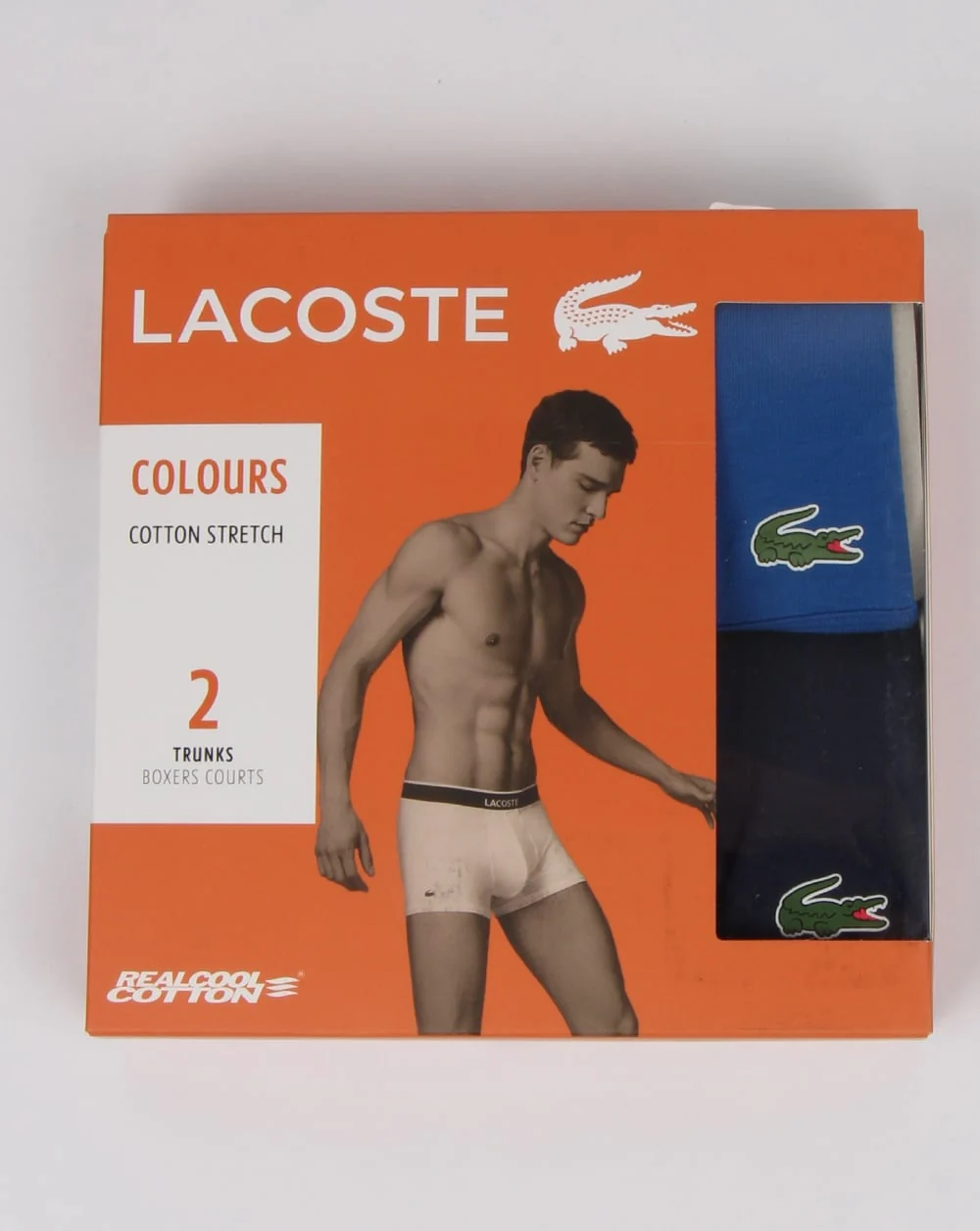 Lacoste Twin Pack Boxer Shorts Olympia Blue/Navy - Image 3