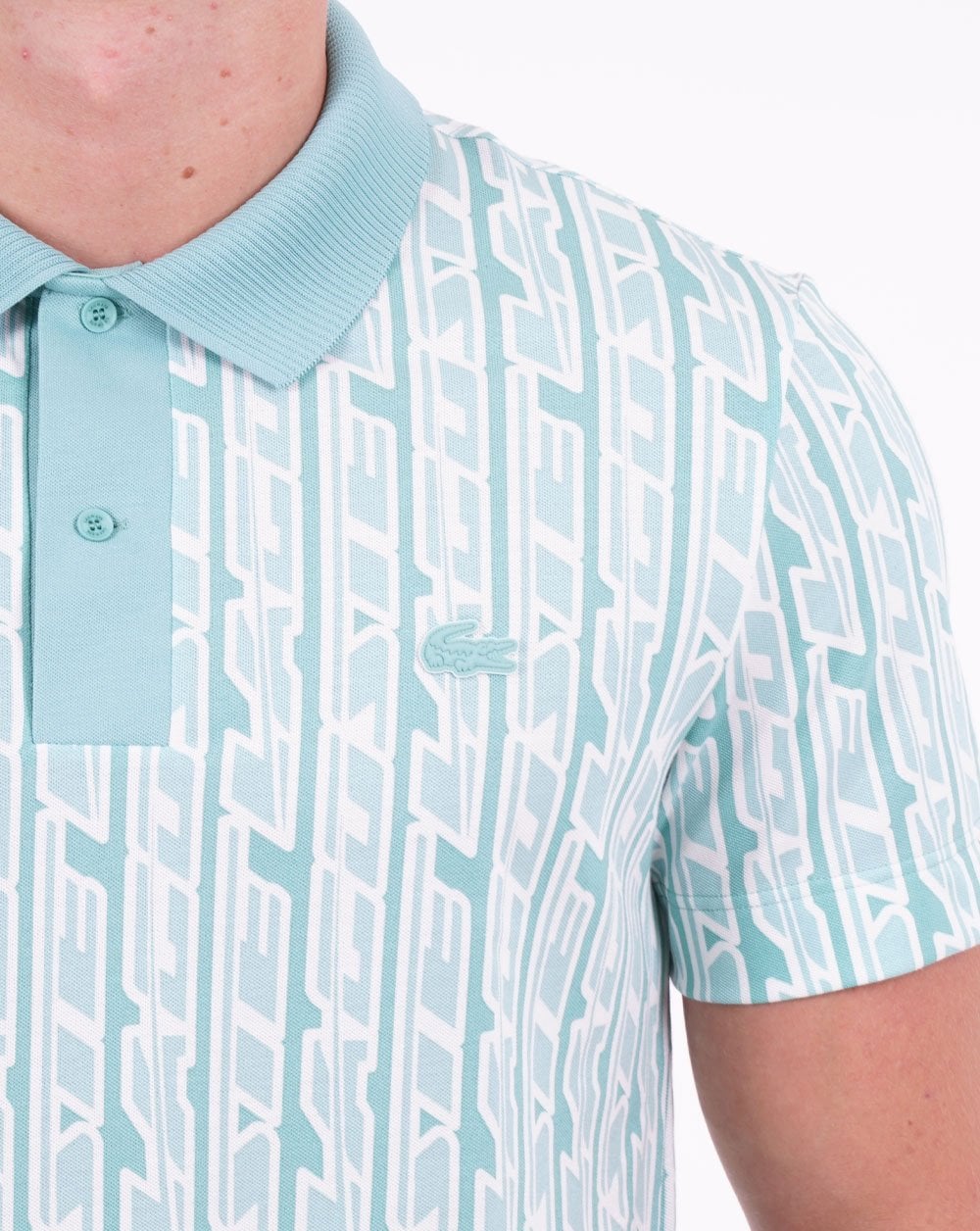 Lacoste Two Tone Logo Polo Shirt Green/Light Green - Image 2
