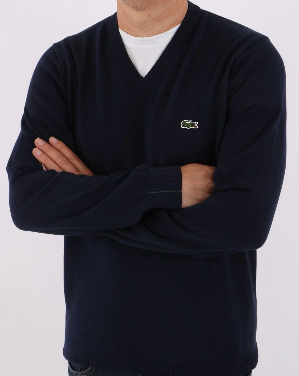 Lacoste V Neck Jumper Navy - Image 3