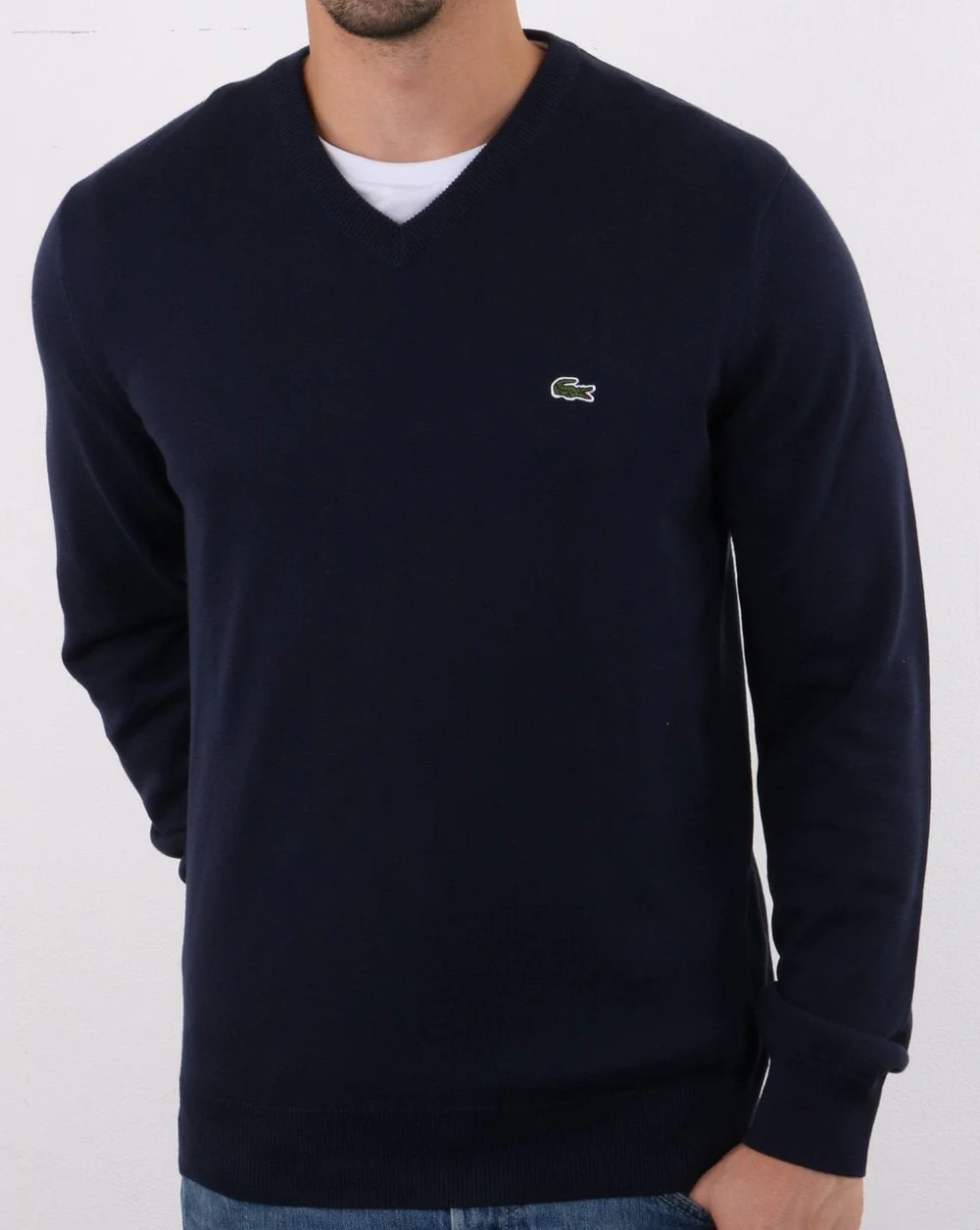 Lacoste V-neck Jumper Navy - Image 2