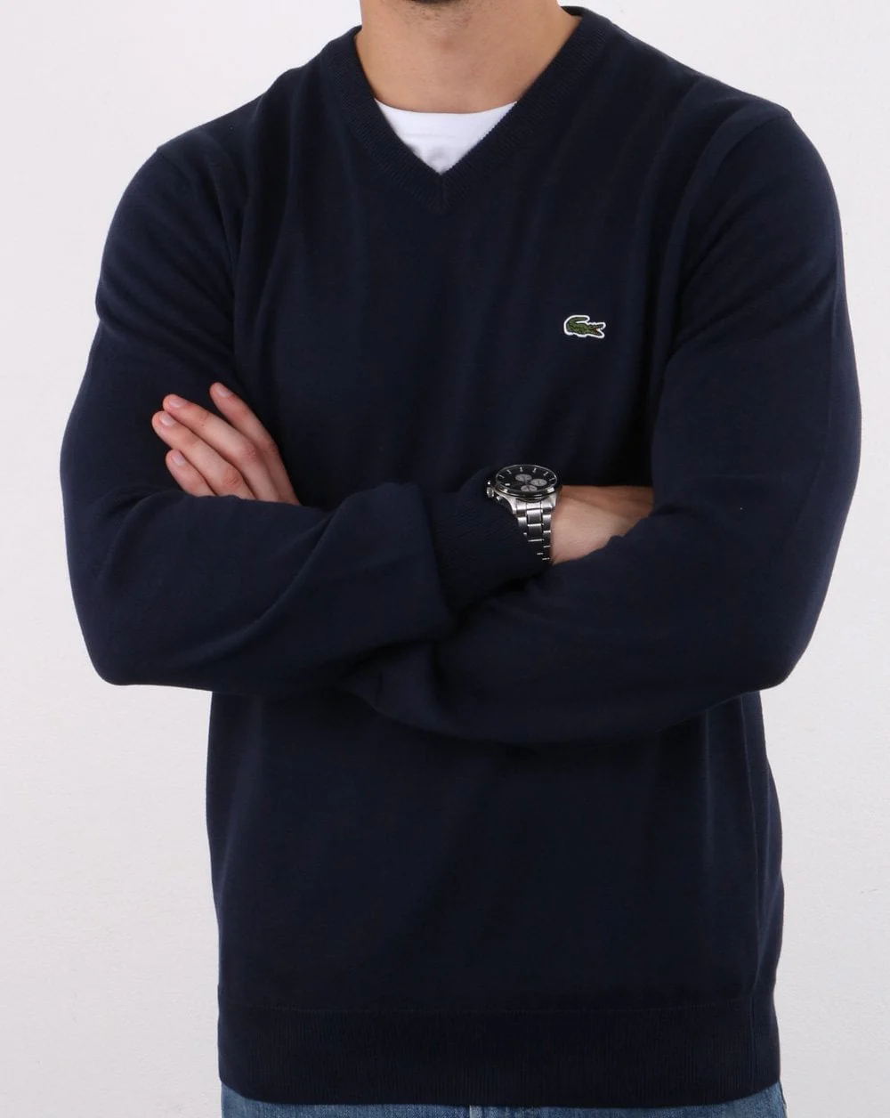 Lacoste V-neck Jumper Navy - Image 3