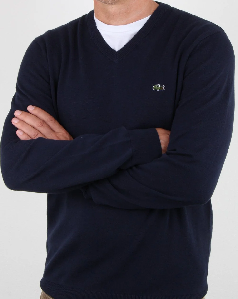 Lacoste V-neck Knit Navy - Image 3