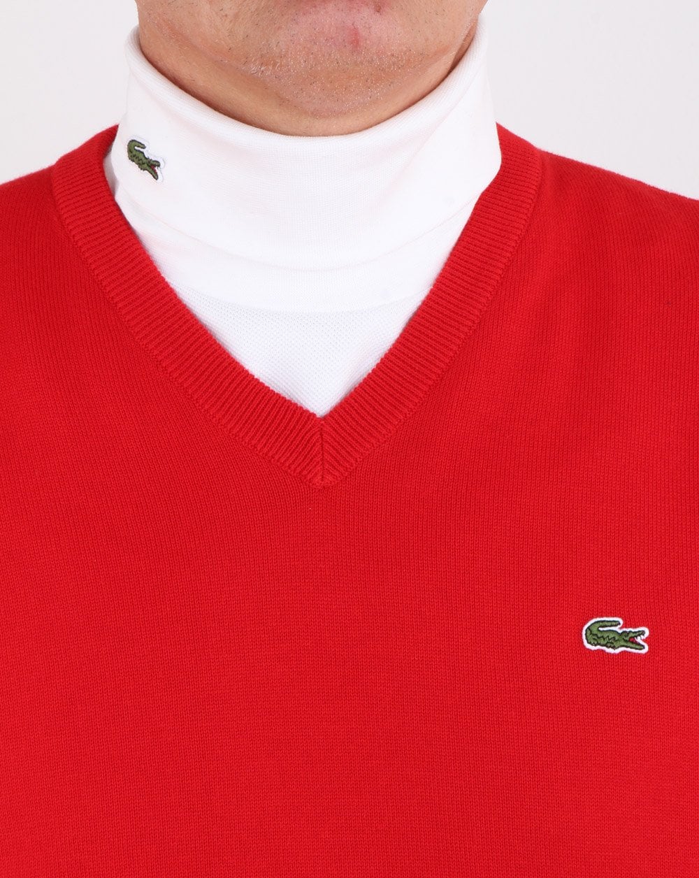 Lacoste V-neck knit Red - Image 4