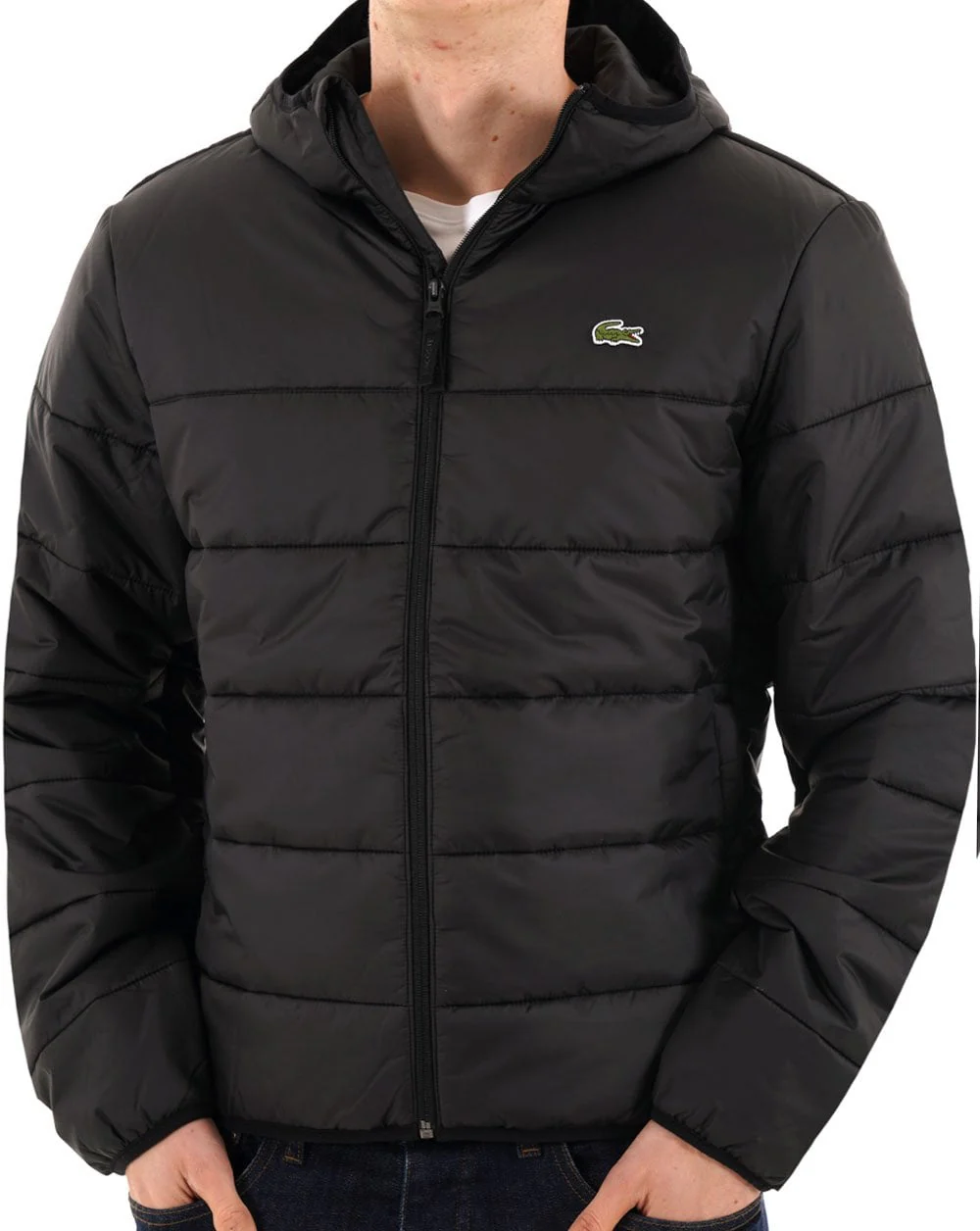 Lacoste Water Repellent Quilted Puffer Jacket Black - Image 3