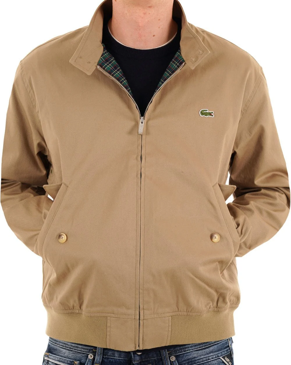 Lacoste Water Repellent Twill Harrington Dark Sand - Image 4