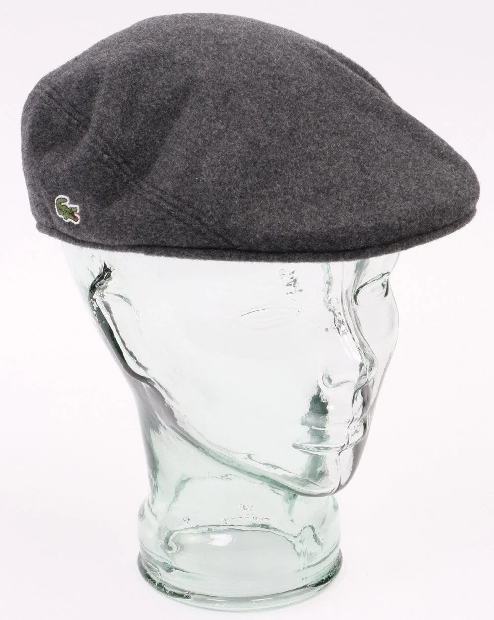 Lacoste Wool Broadcloth Flat Cap Dark Grey