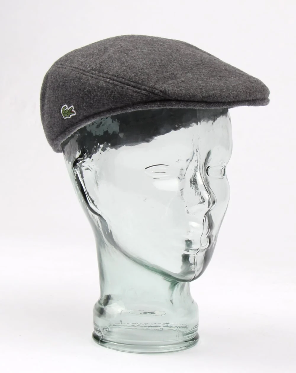 Lacoste Wool Broadcloth Flat Cap Silver Chine