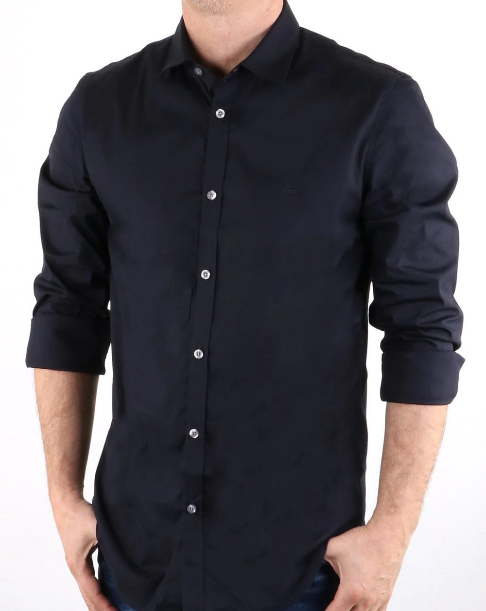 Lacoste Woven Shirt Navy - Image 2