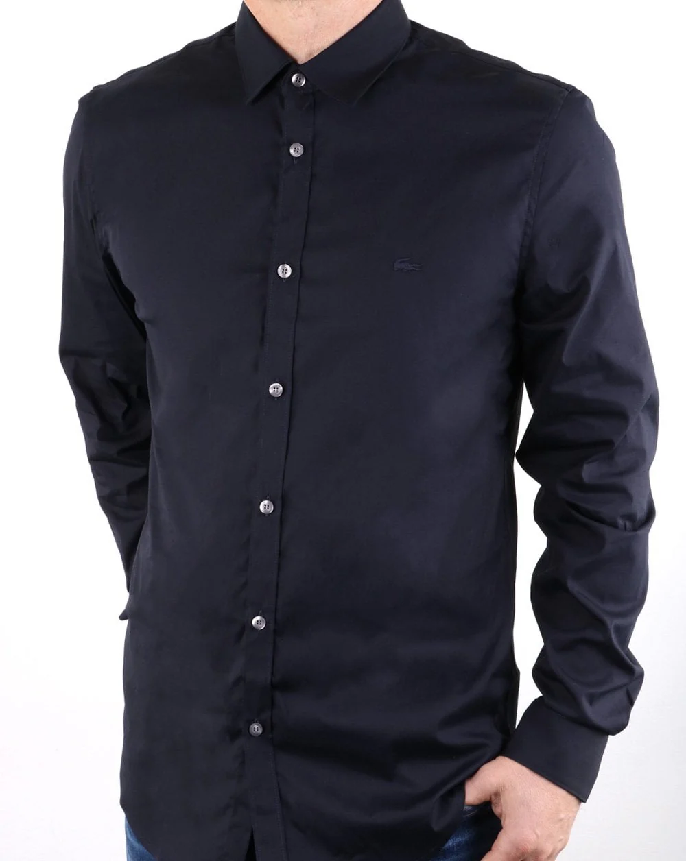 Lacoste Woven Shirt Navy - Image 3