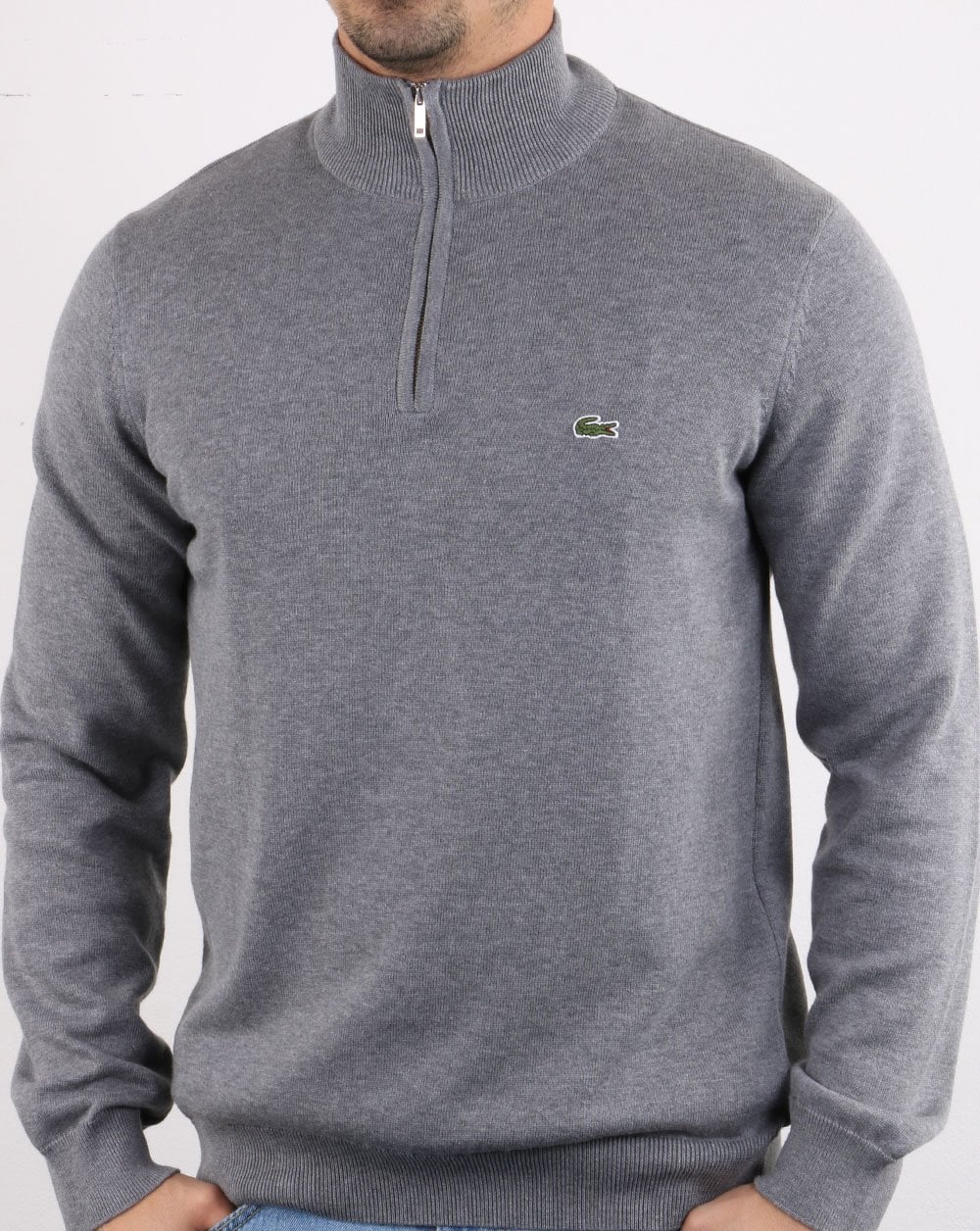 Lacoste Zip Jumper Top Grey