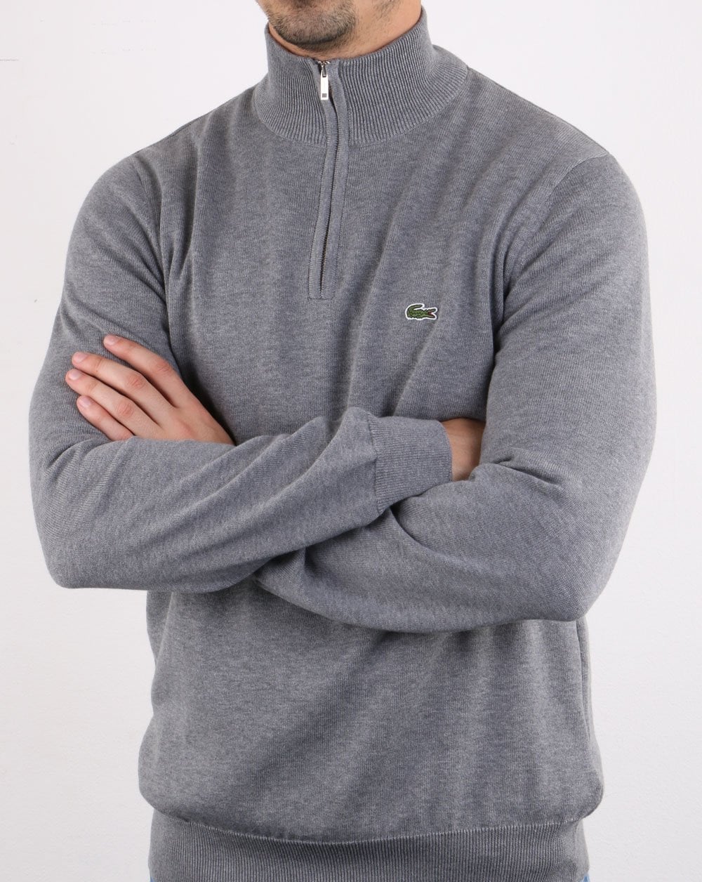 Lacoste Zip Jumper Top Grey - Image 3