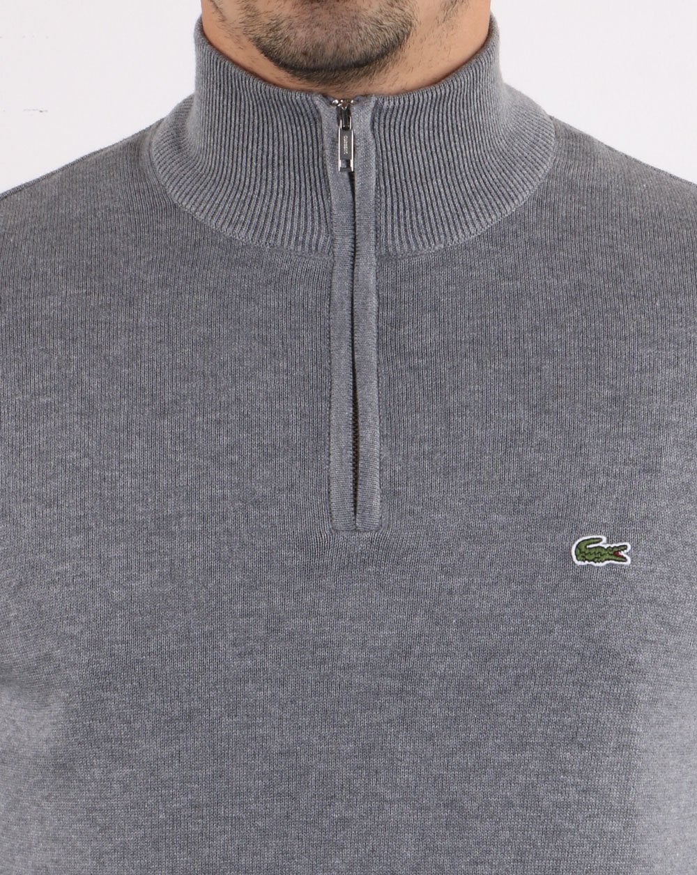 Lacoste Zip Jumper Top Grey - Image 4