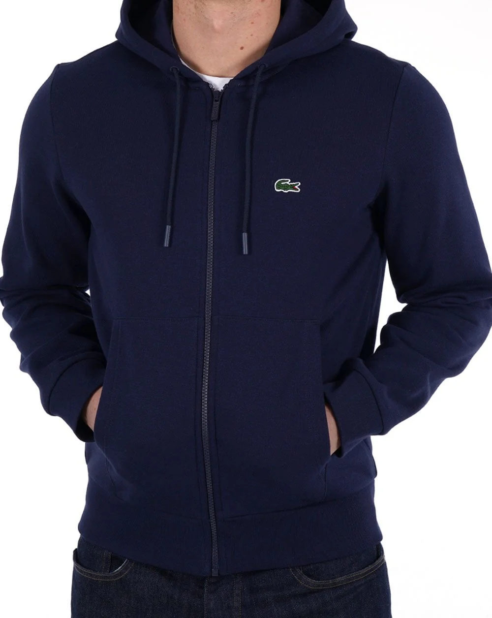 Lacoste Zip Through Hoodie Navy - Image 3