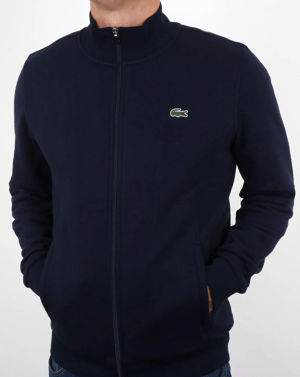 Lacoste Zip Up Track Top Navy - Image 3