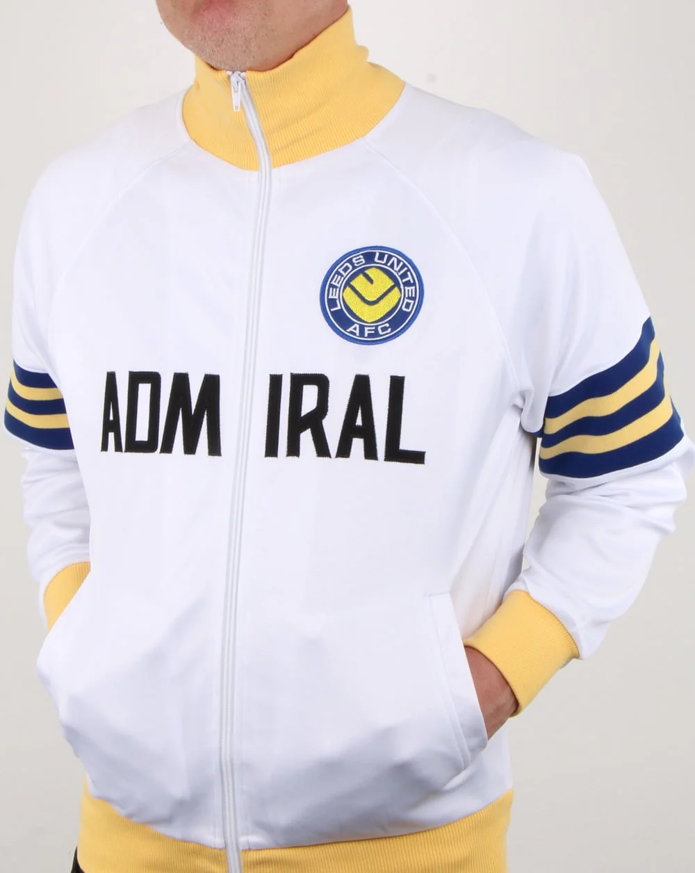 Leeds United 1978 Admiral Retro Track Top White - Image 3