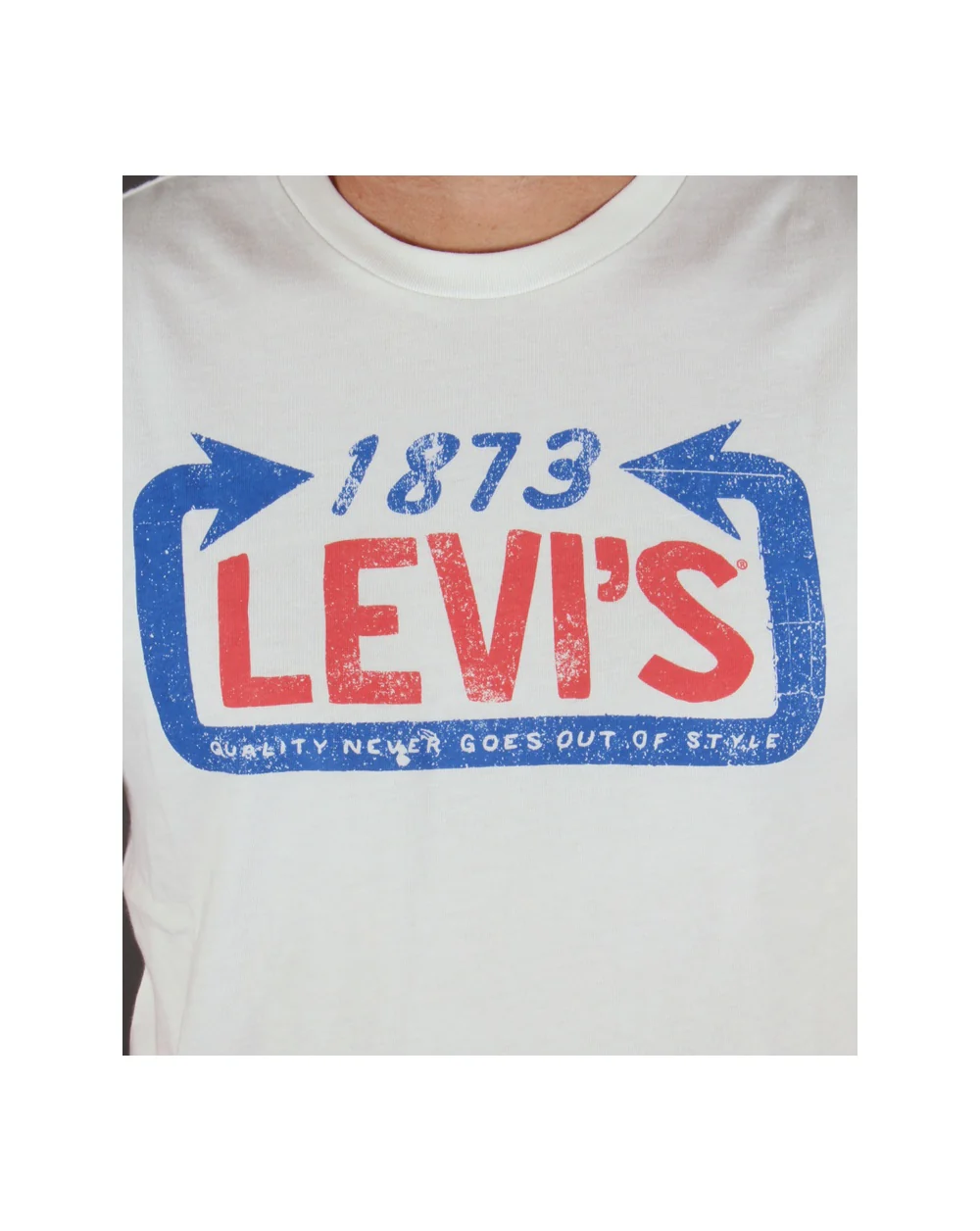 Levis 1873 Logo T Shirt White - Image 2