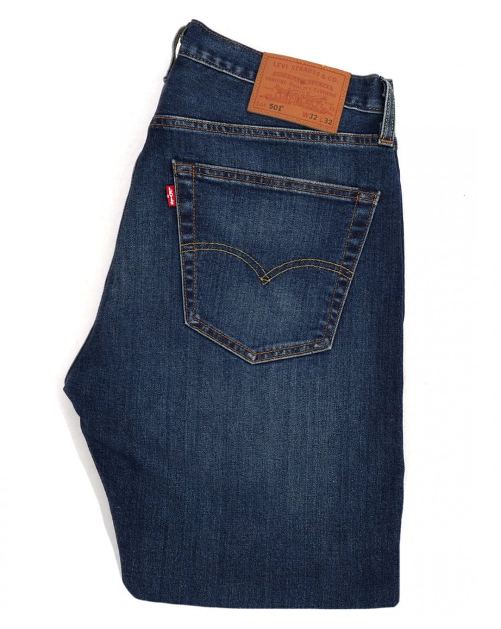 Levi's 501 Original Fit Jeans Dark Indigo Worn In - Image 2