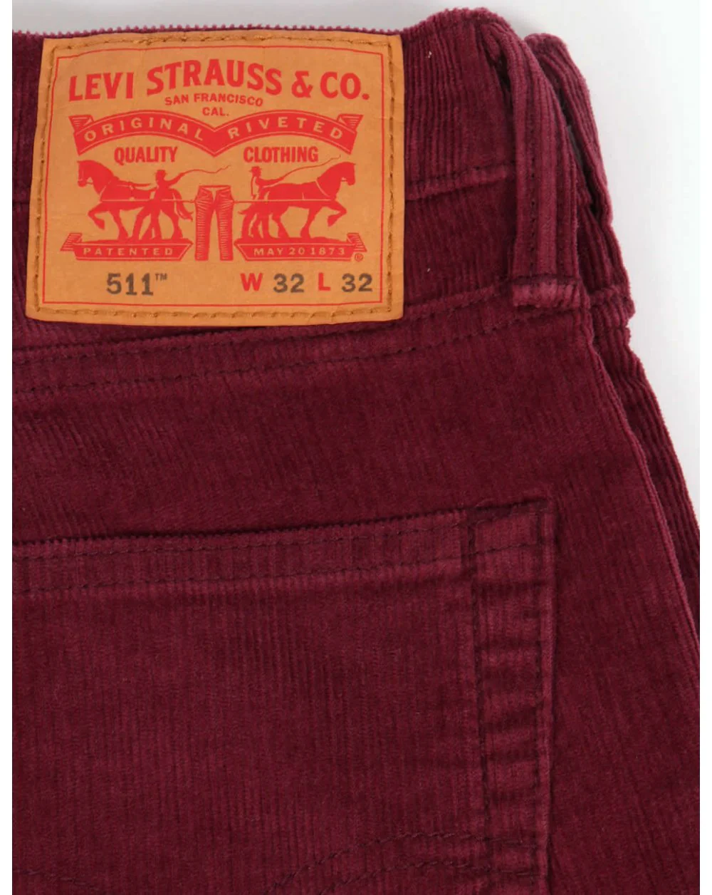 Levis 511 Slim Fit Cords Merlot - Image 2