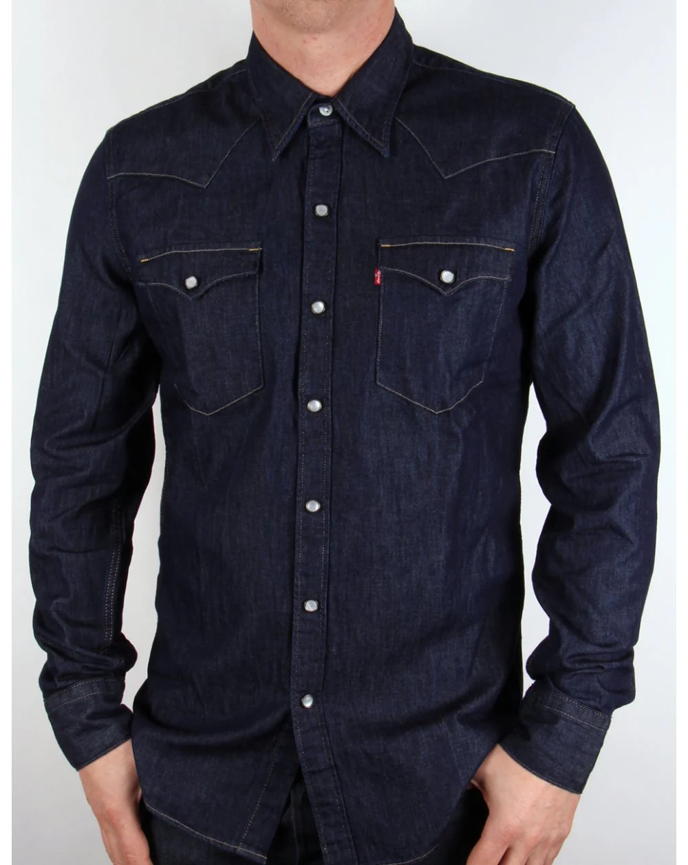 Levis Barstow Western Shirt Dark Denim