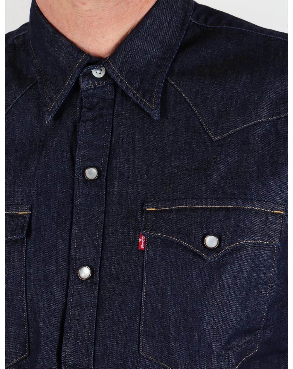 Levis Barstow Western Shirt Dark Denim - Image 2