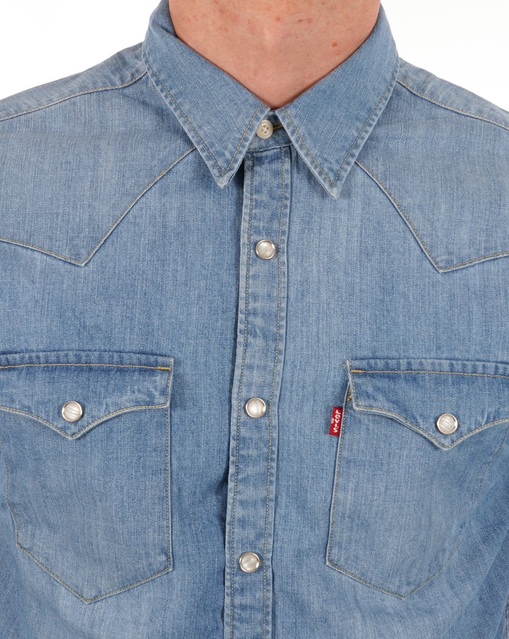 Levi's Barstow Western Shirt - Indigo Stonewash Blue - Image 2