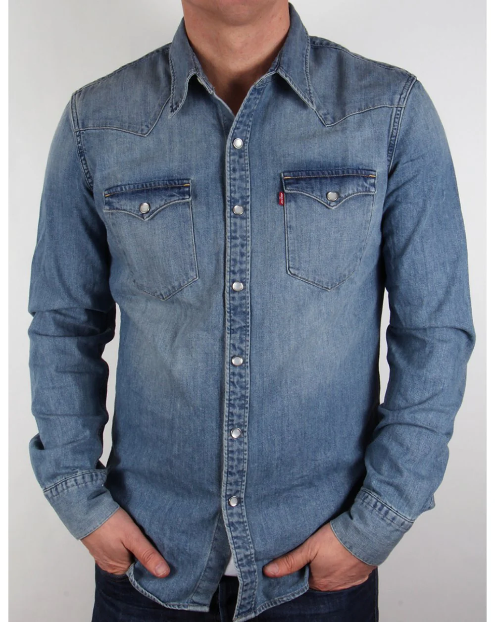 Levis Barstow Western Shirt Red Cast Stone