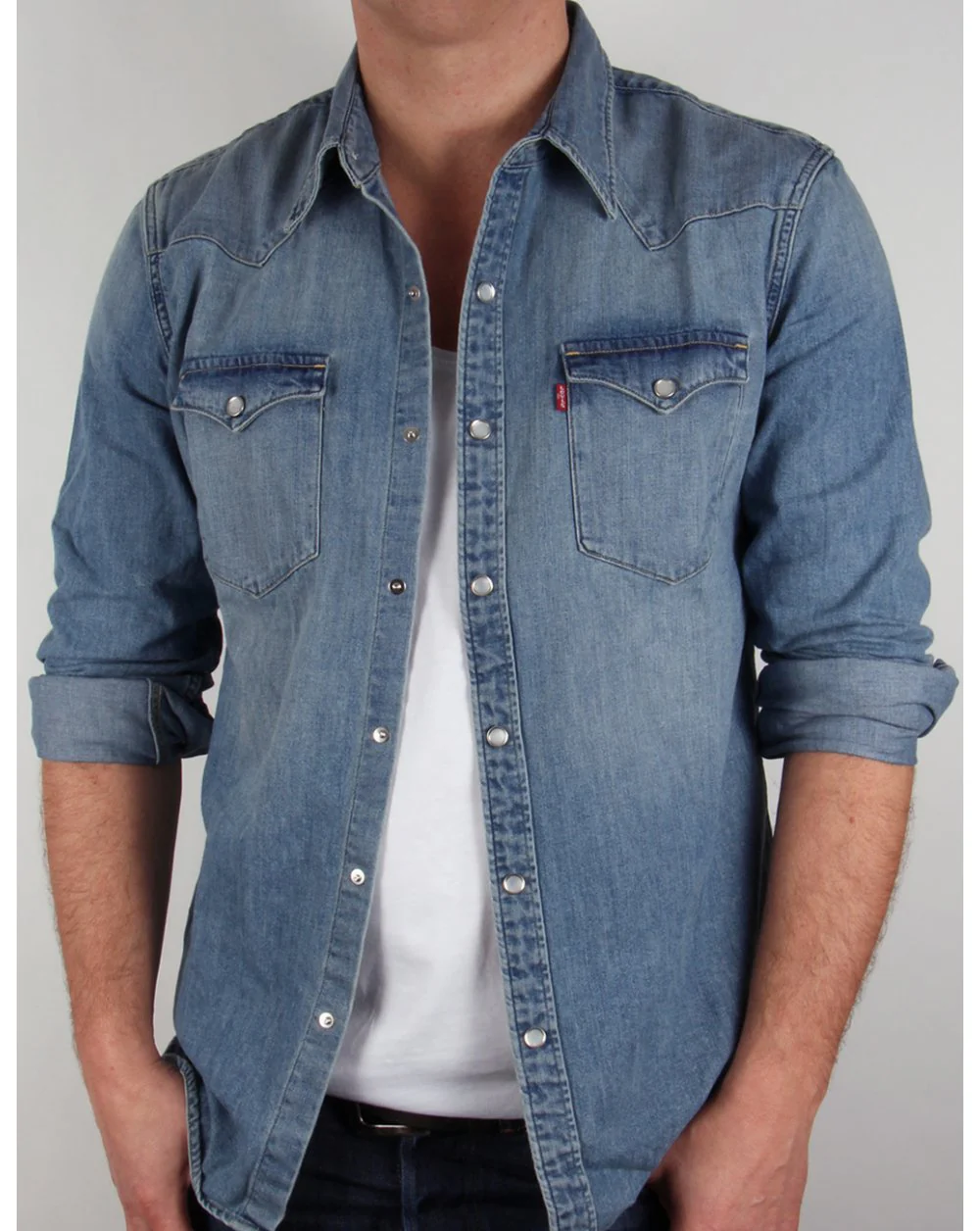Levis Barstow Western Shirt Red Cast Stone - Image 3