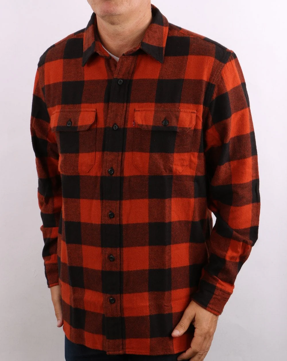 Levi's Classics Worker Check Shirt Burnt Orange