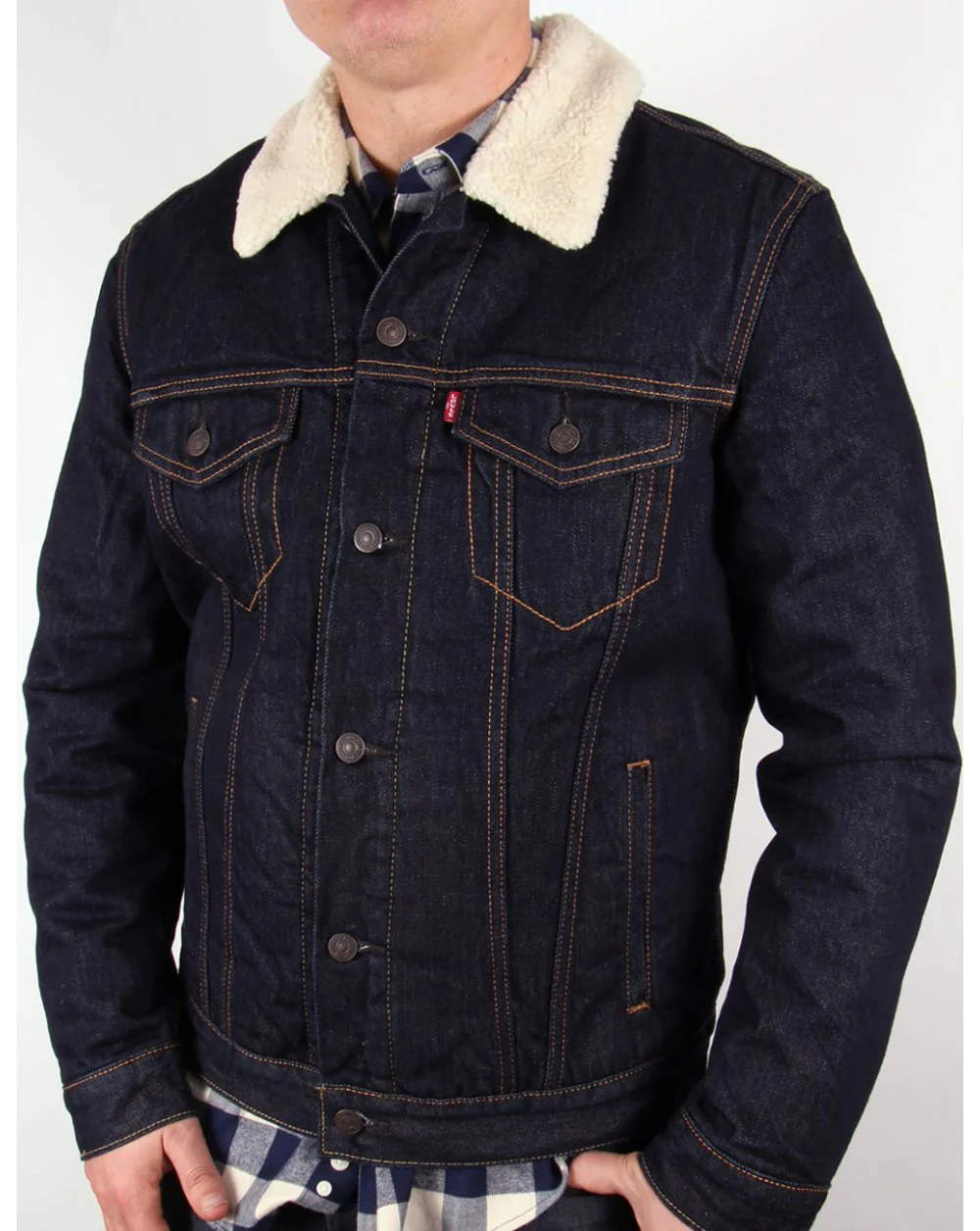 Levis Dark Denim Trucker Jacket - Image 3