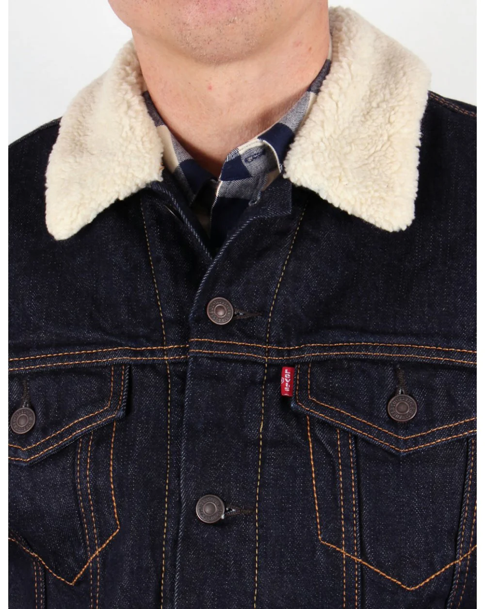 Levis Dark Denim Trucker Jacket - Image 4