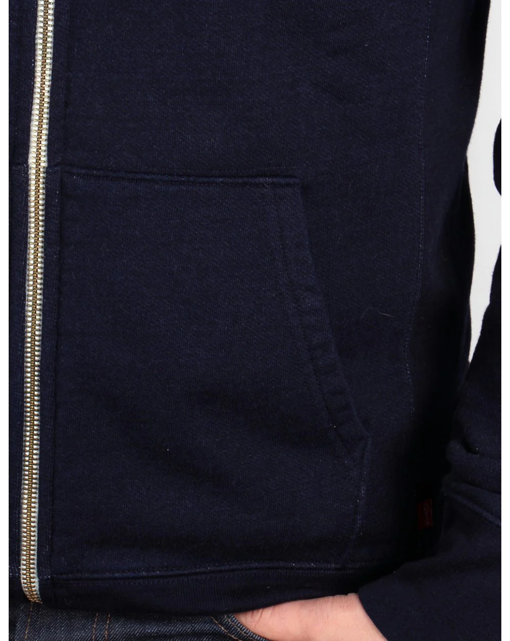 Levis Original Zip Up Hoody Navy Blue - Image 2