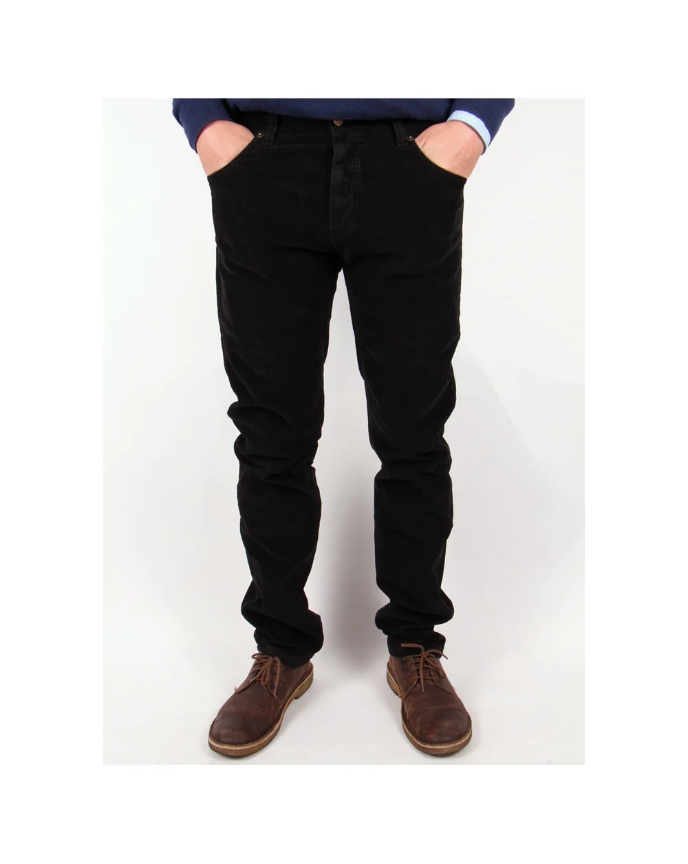 Lois Santiago Regular Slim Taper Fit Cords Black
