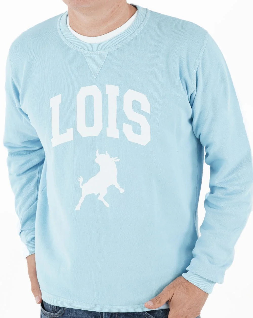 Lois Special Varsity Sweatshirt Sky/White - Image 3