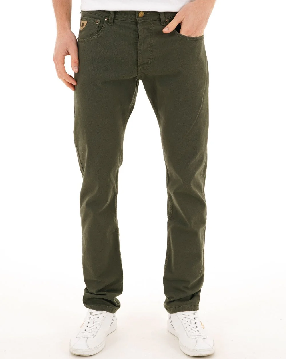 Lois Terrace Cotton 5 Pocket Jeans Dark Green - Image 3
