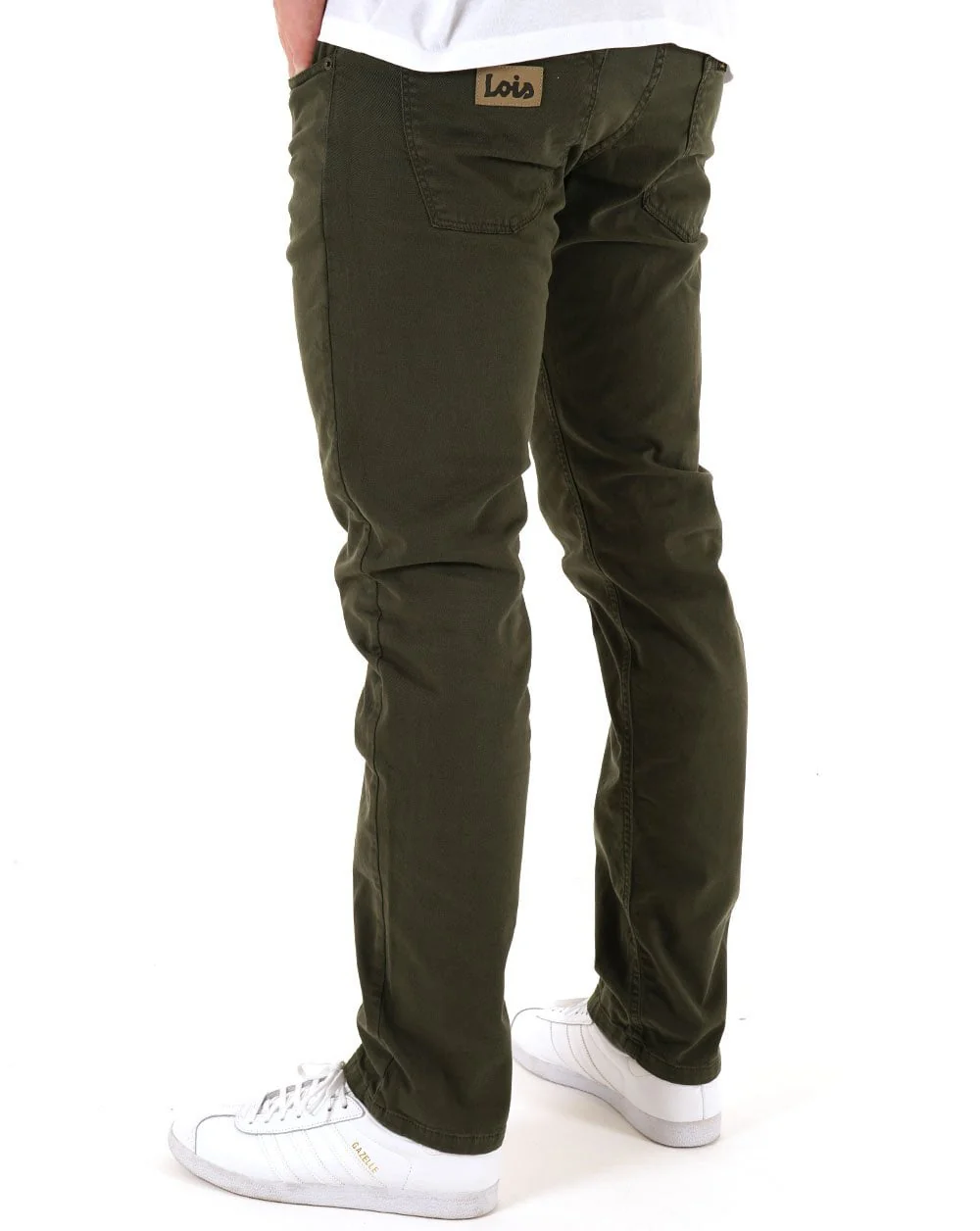 Lois Terrace Cotton 5 Pocket Jeans Olive - Image 3