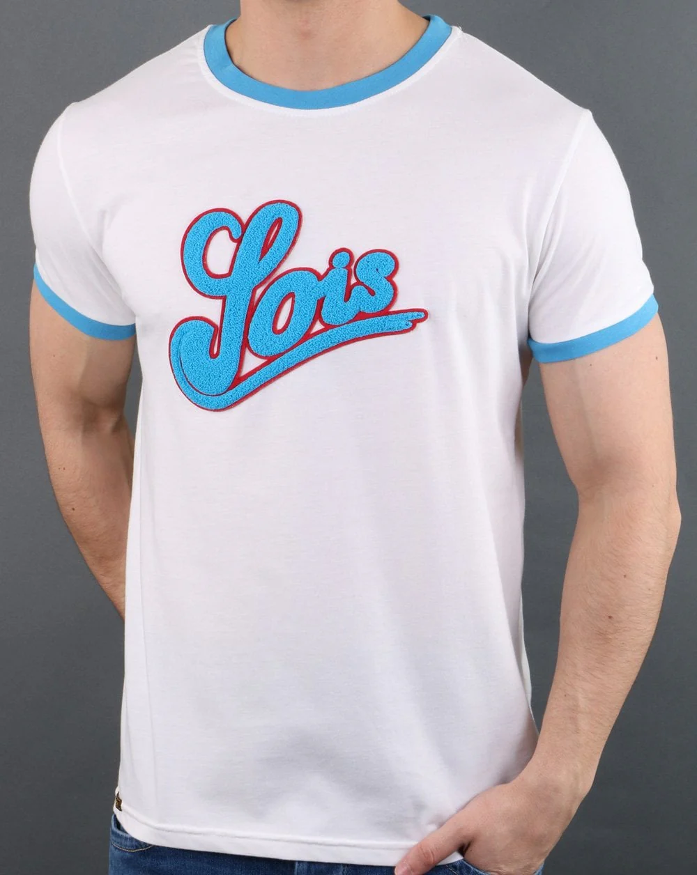 Lois Ucania T-shirt Off White/Turquoise - Image 2