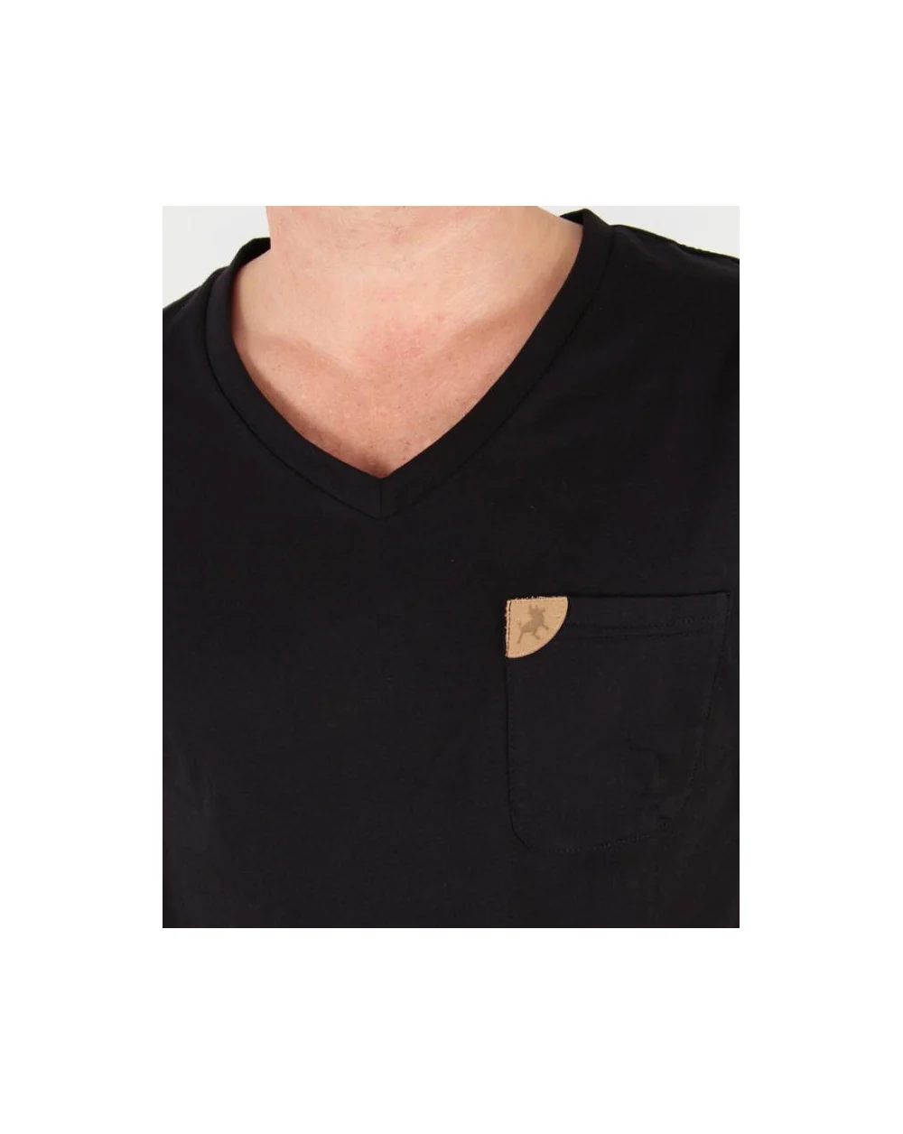 Lois V Neck Pocket T-shirt Black - Image 2