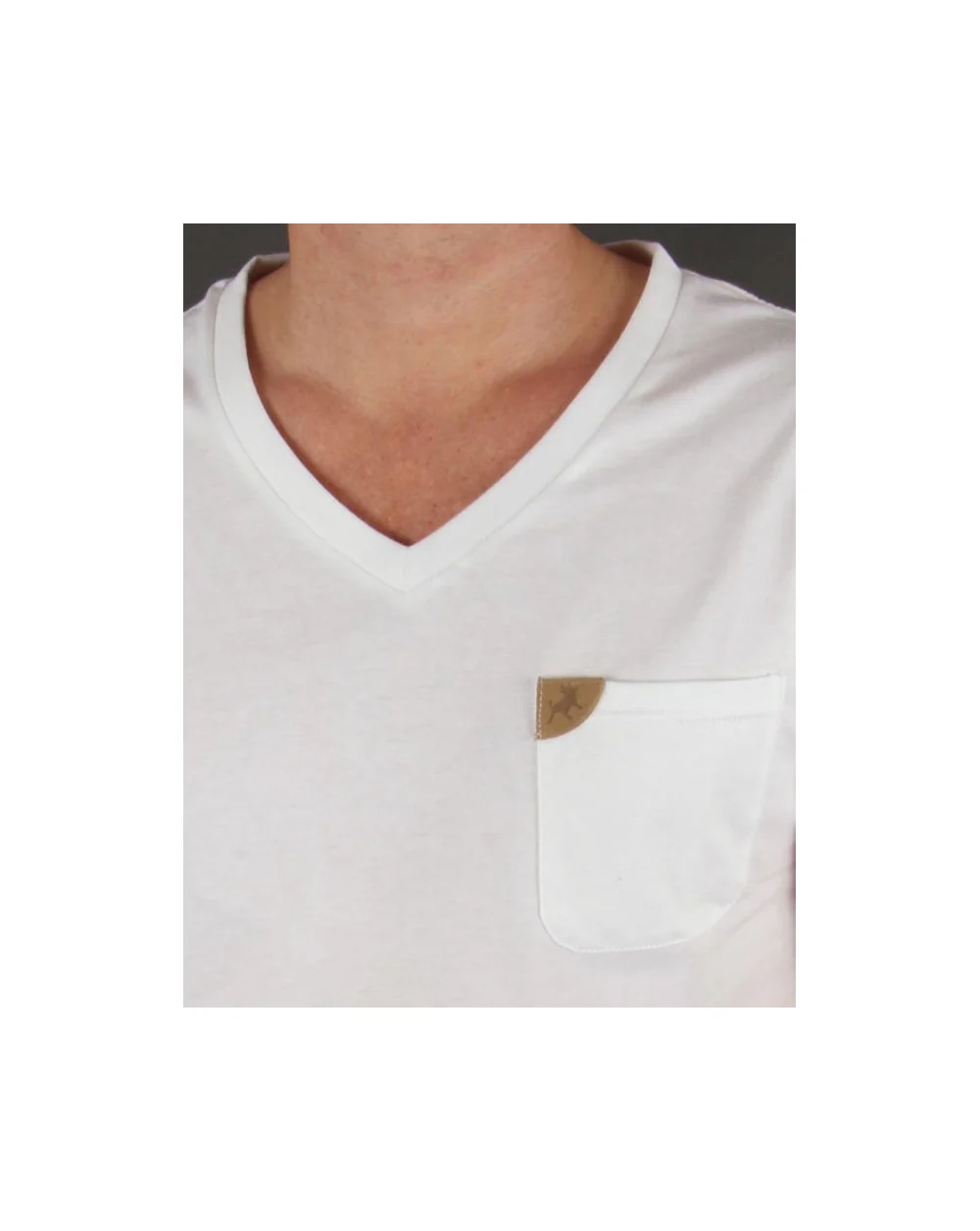 Lois V Neck Pocket T-shirt White - Image 2