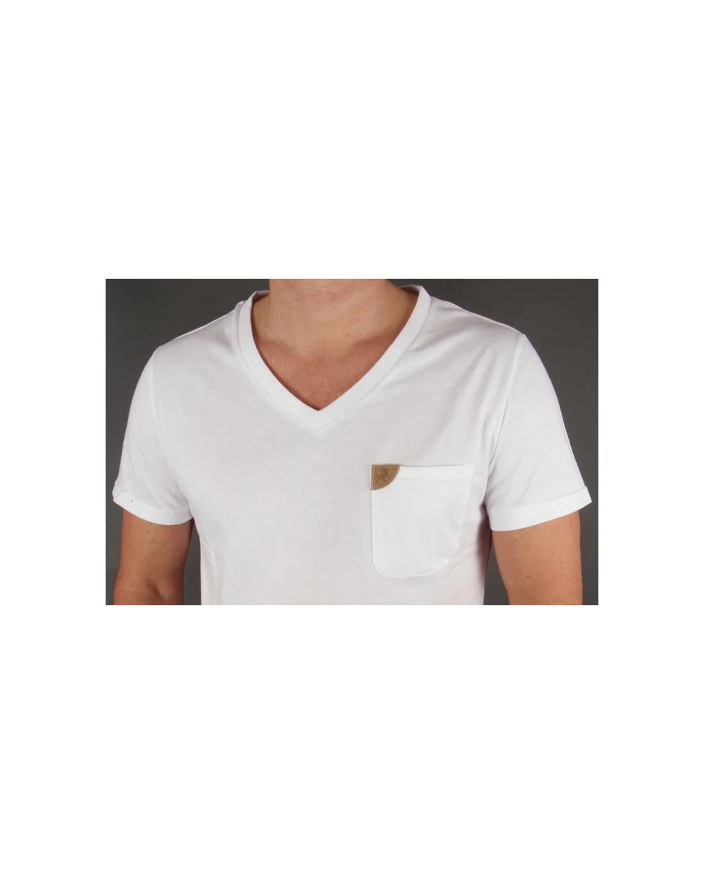 Lois V Neck Pocket T-shirt White - Image 3