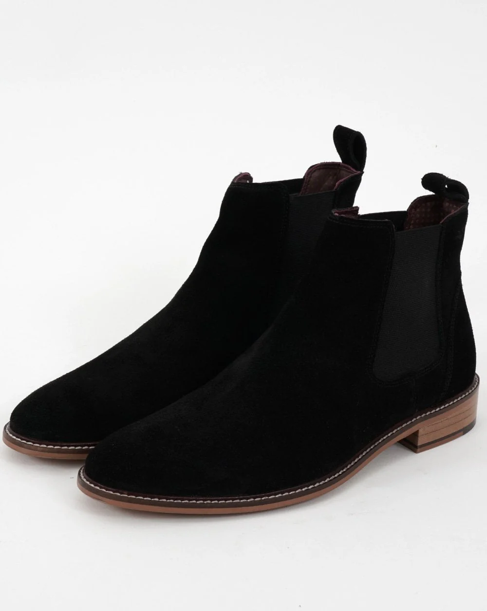 London Brogues Suede Chelsea Boot Black