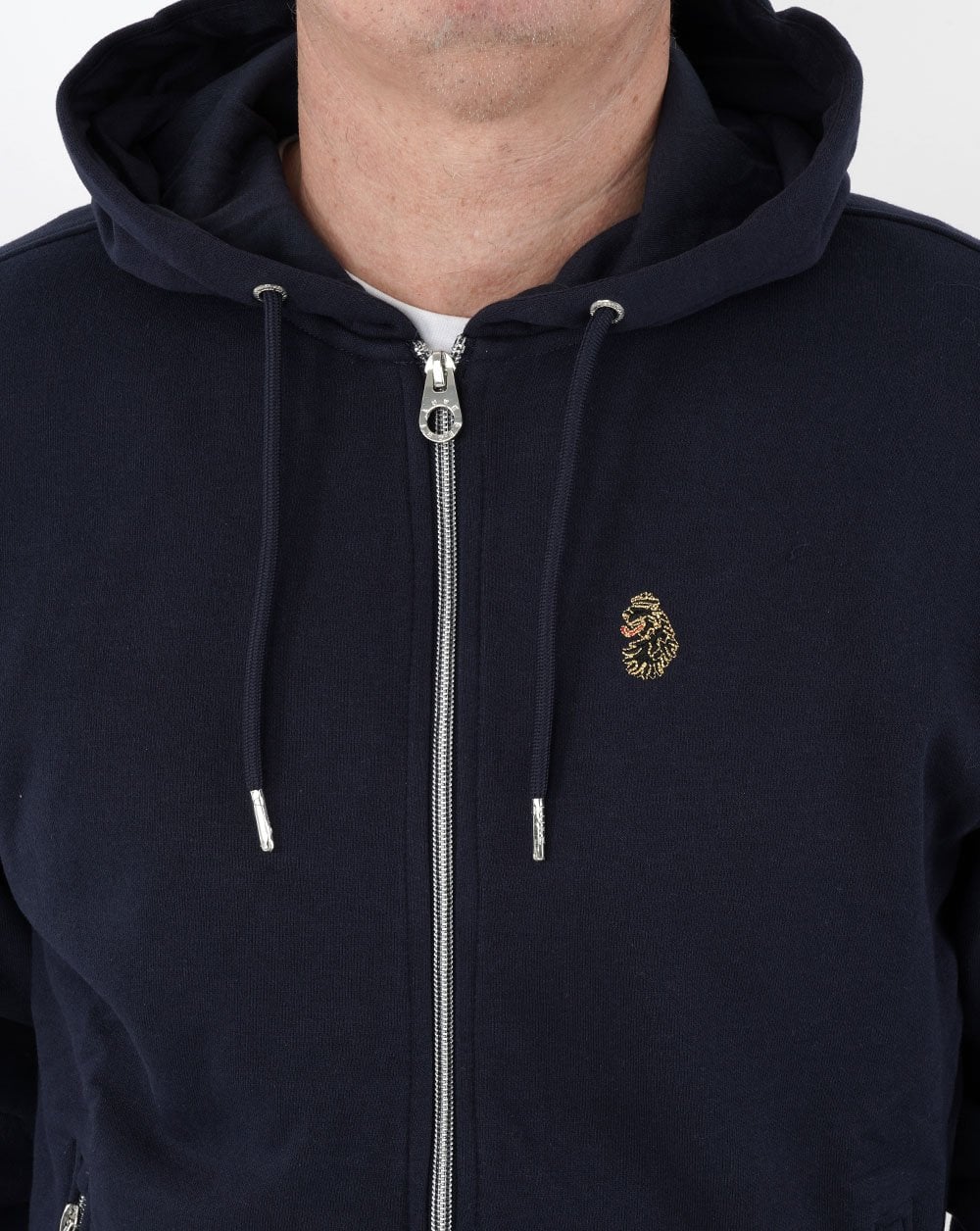Luke Berlin Full Zip Hoody Dark Navy - Image 2