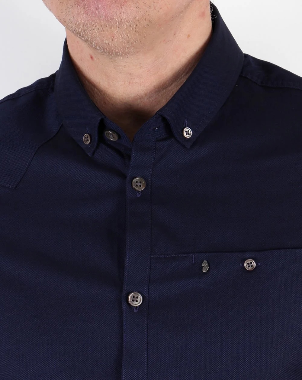 Luke Bridgenorth Short Sleeve Shirt Navy Blue - Image 2