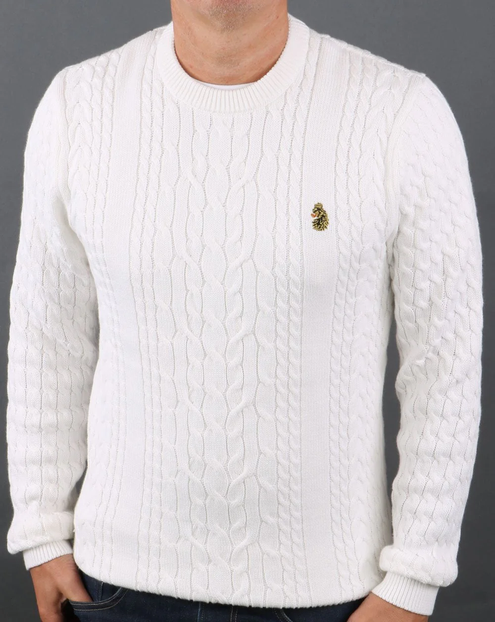 Luke Carter Johnson Cable Knit Cream - Image 4