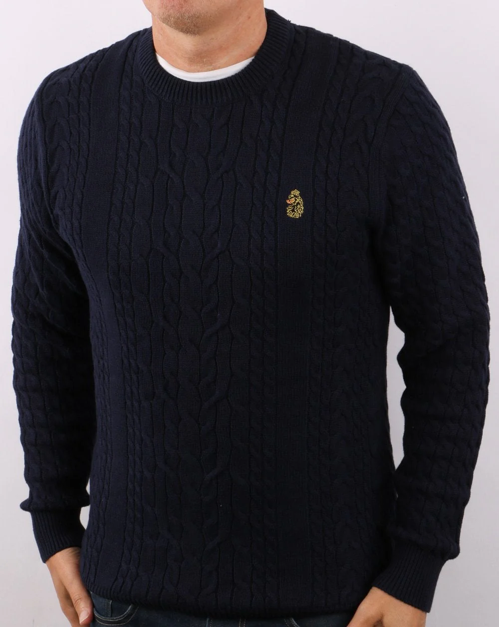 Luke Carter Johnson Cable Knit Dark Navy