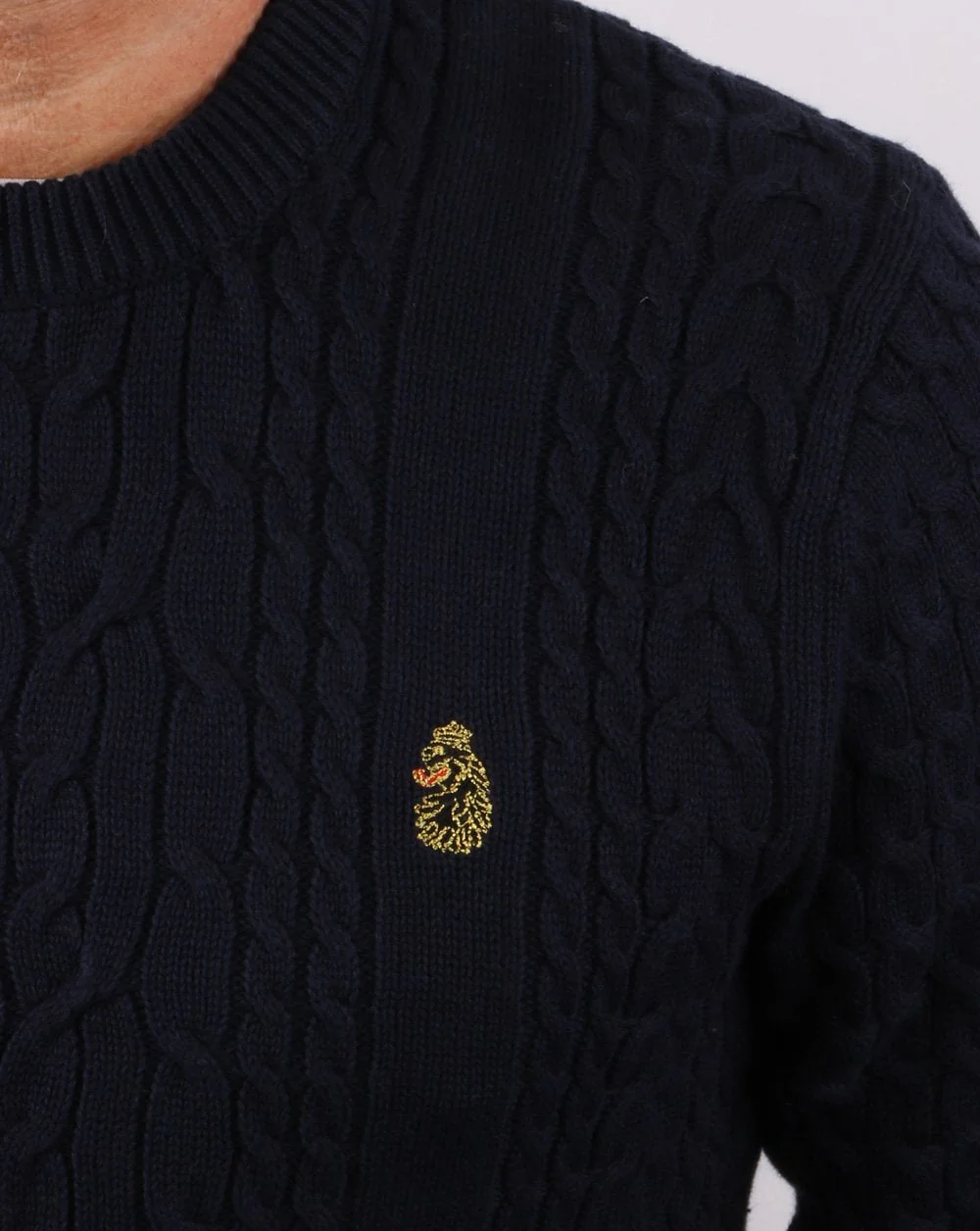 Luke Carter Johnson Cable Knit Dark Navy - Image 2