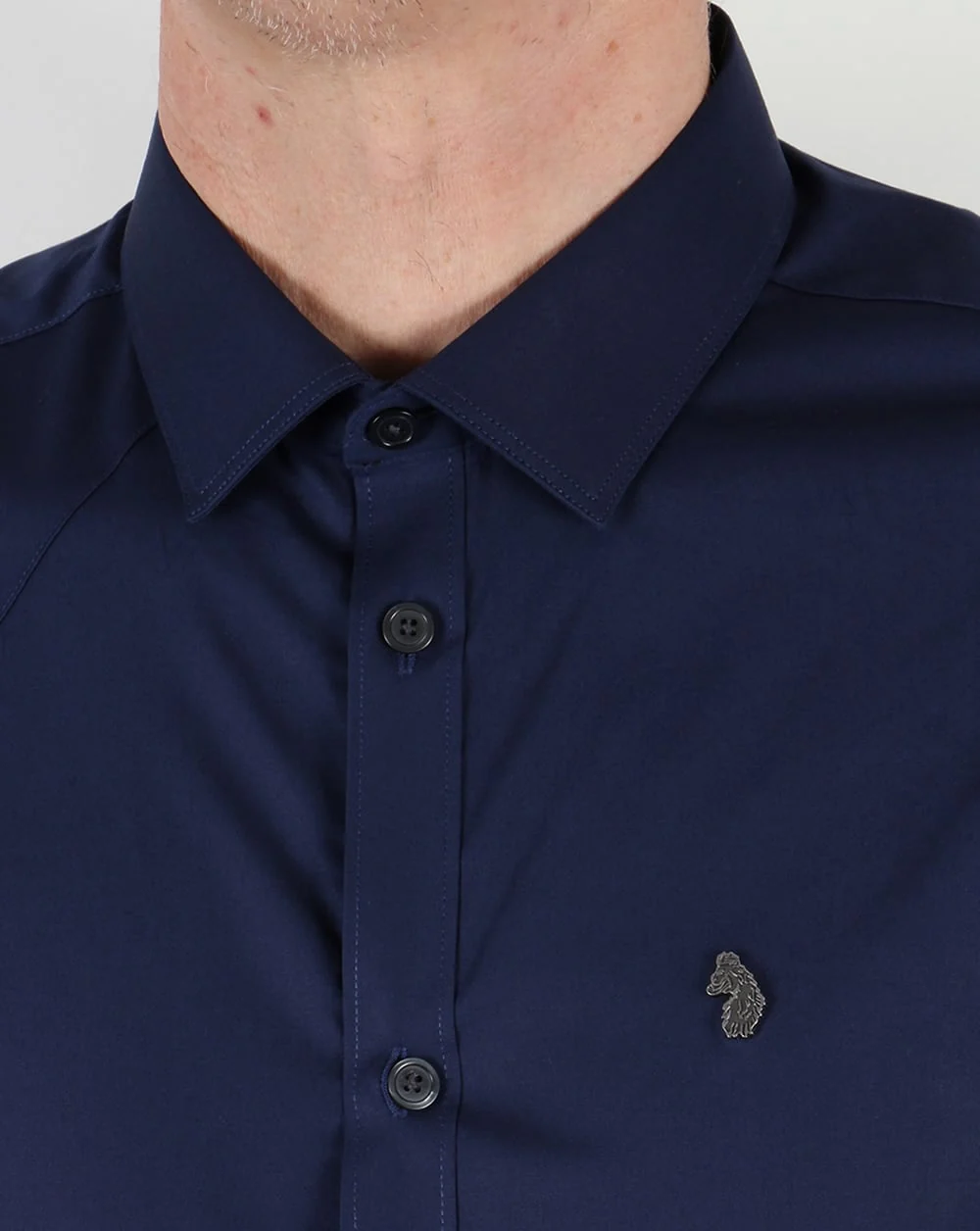 Luke Classic Fitted Shirt Midnight Navy - Image 2